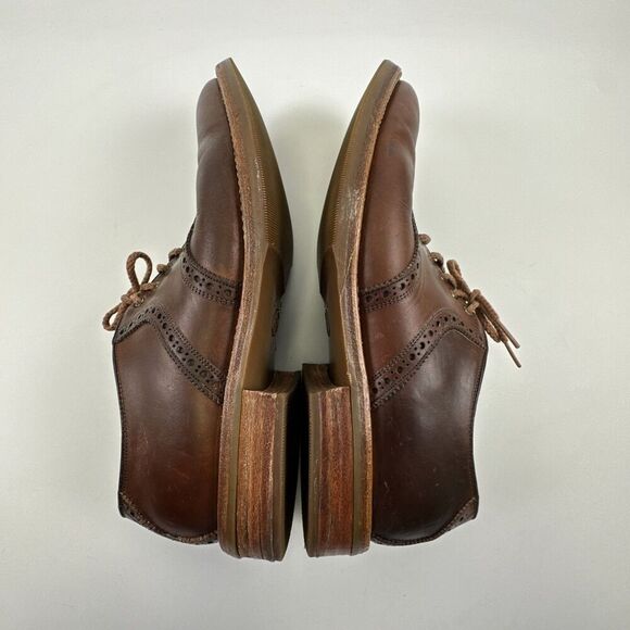 Johnston And Murphy Brogue Brown Leather Oxford Lace Up Vibram USA Mens 8.5 M main image 8
